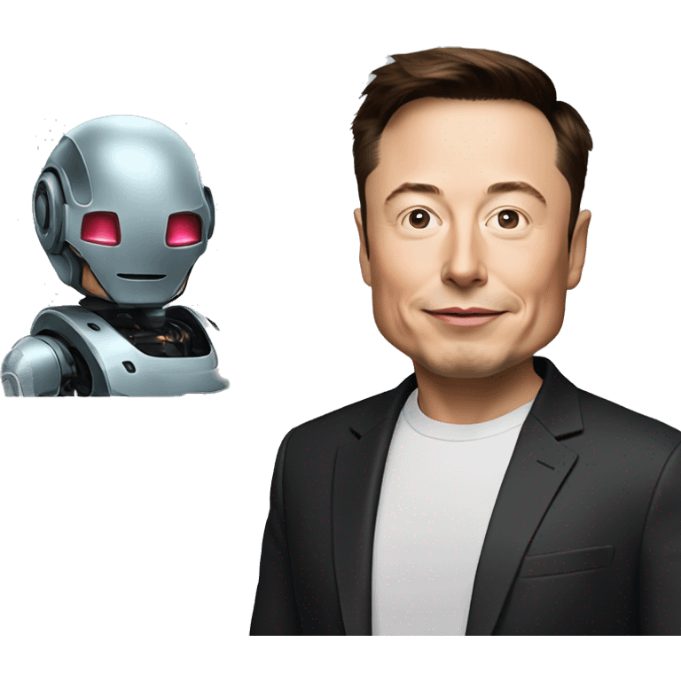 elon musk with robot emoji