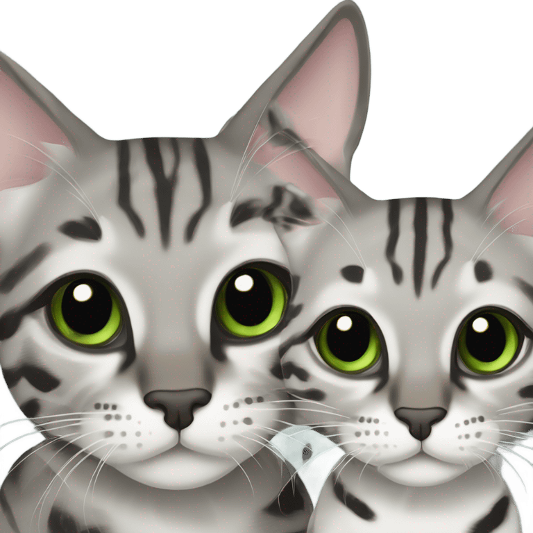 Two Grey Bengal Cats emoji