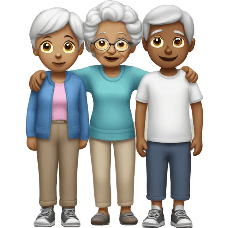 Grandma with a boy and girl emoji