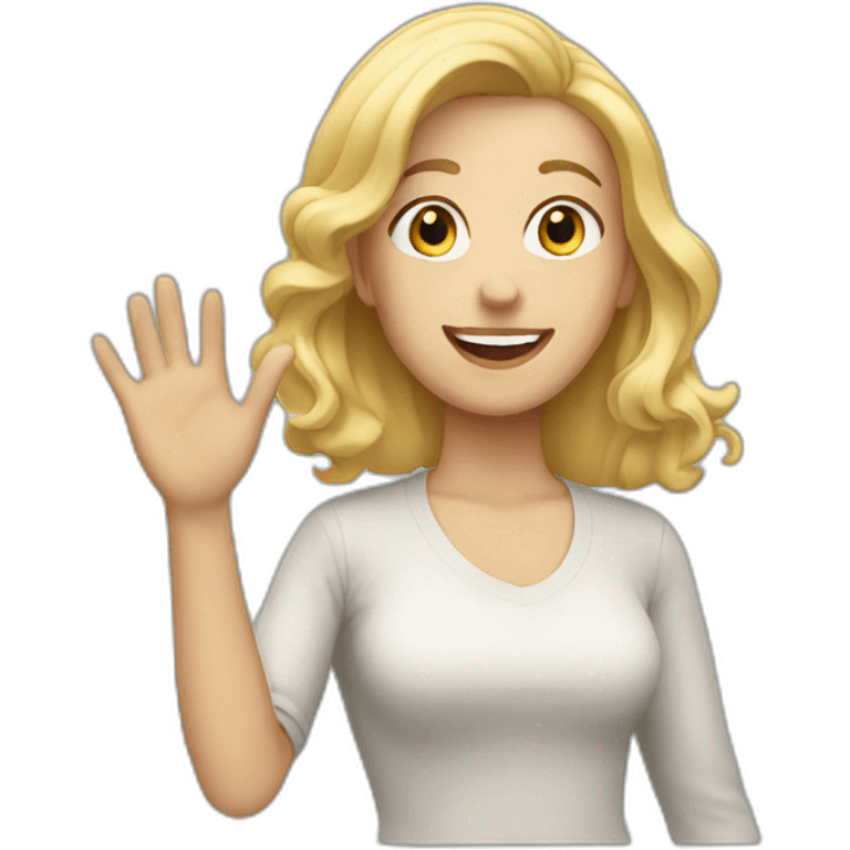 Blonde waving emoji