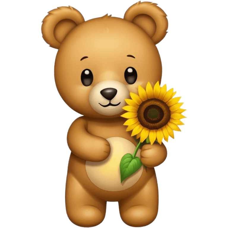 Teddy bear with sunflower emoji