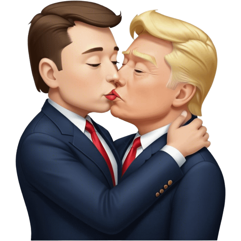 Trump kissing Elon musk emoji