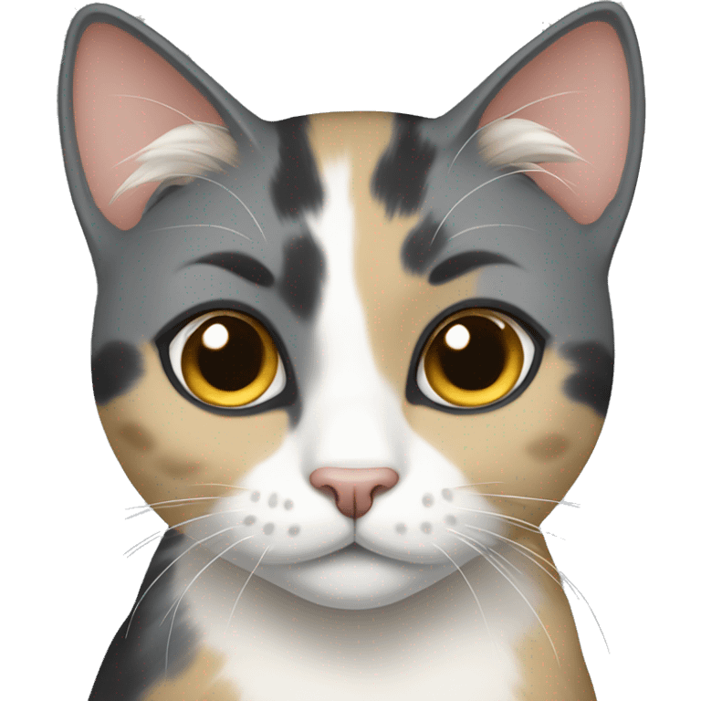 Grey and beige calico cat  emoji