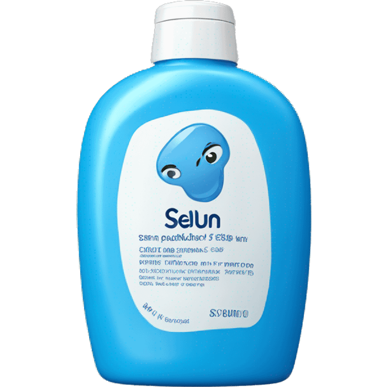 Blue Shampoo with a label that says Selsun Blue emoji