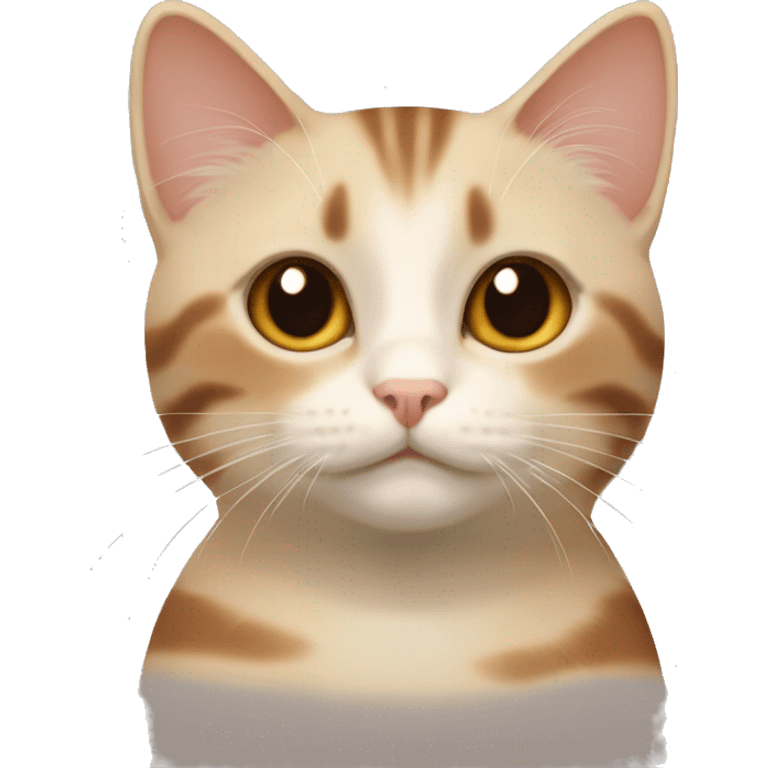 A brownish cream, munchkin cat with brownish orange stripes emoji