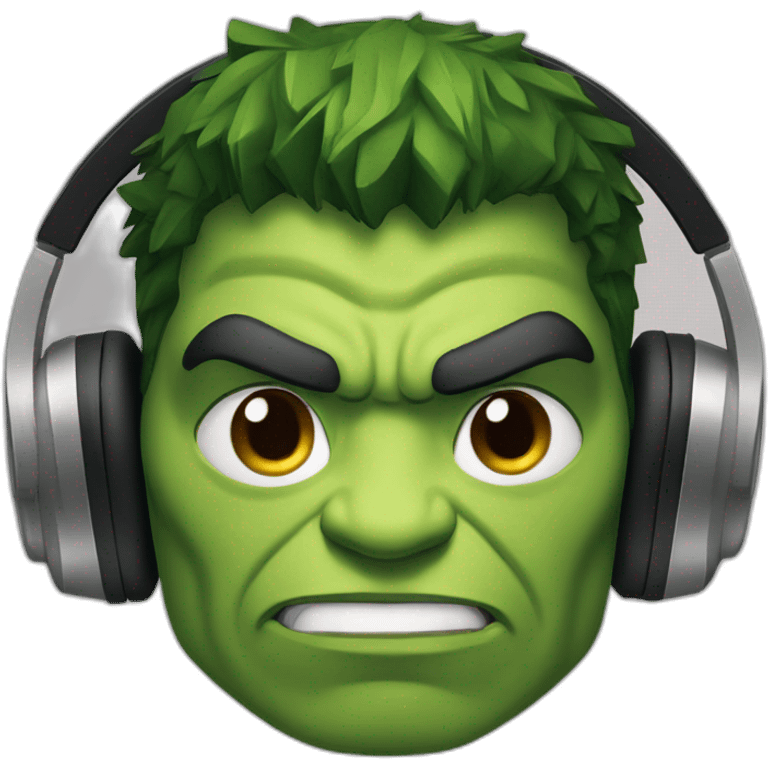 Hulk with head phones  emoji