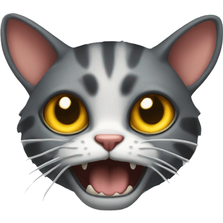 Cat with 8 legs and fangs emoji