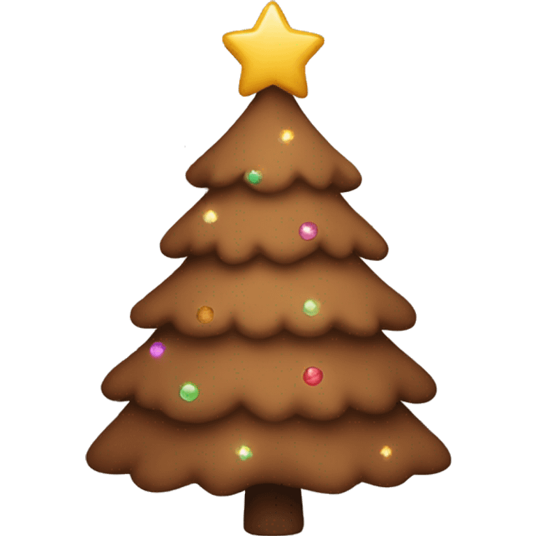 Cute warm brown Christmas tree emoji