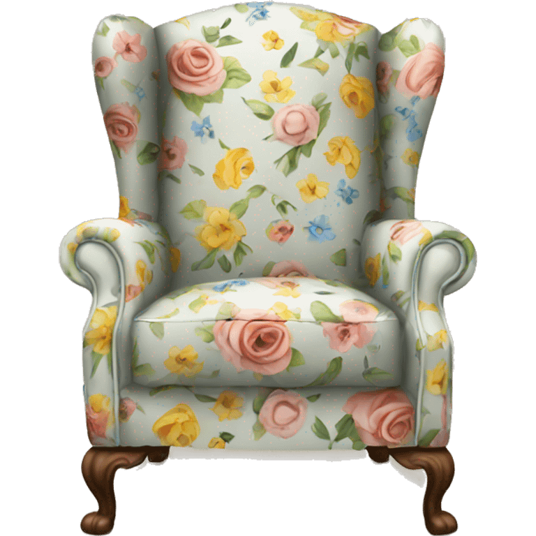 Floral printed wingback chair  emoji