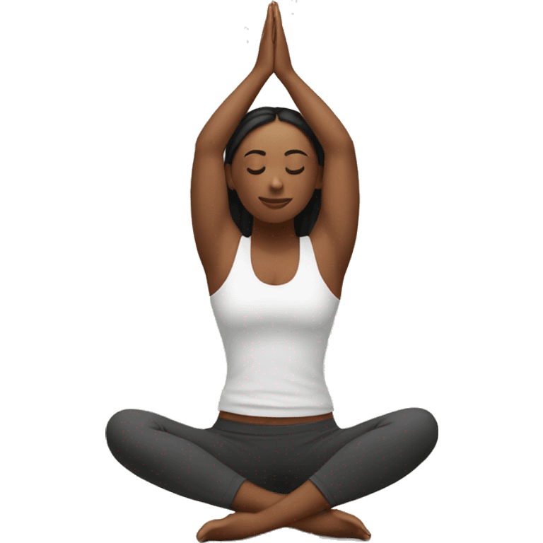 Mujer realizando yoga emoji