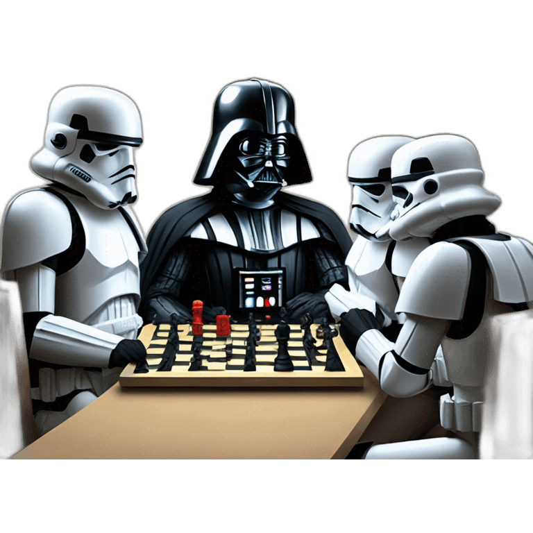 Darth vader playing chess with stormtroopers emoji