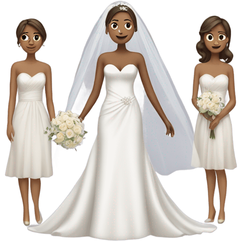 Bride with three bridesmaids  emoji