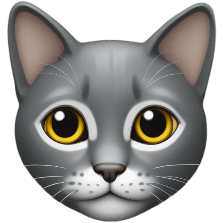 Un Chat gris foncé efreyée emoji