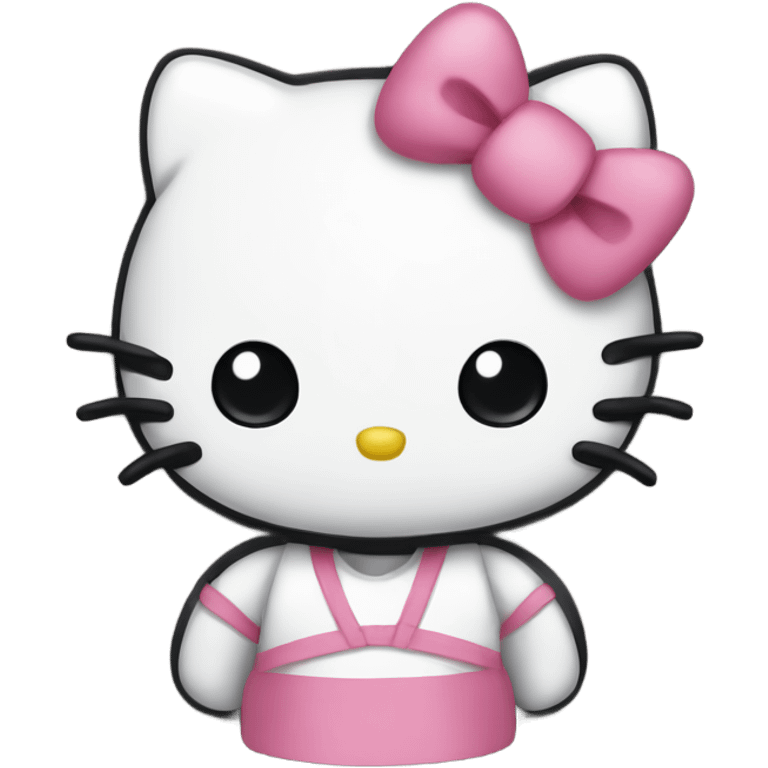 Hello kitty with black ribbon emoji