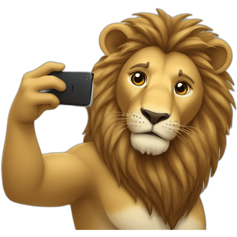 Lion taking a selfie emoji