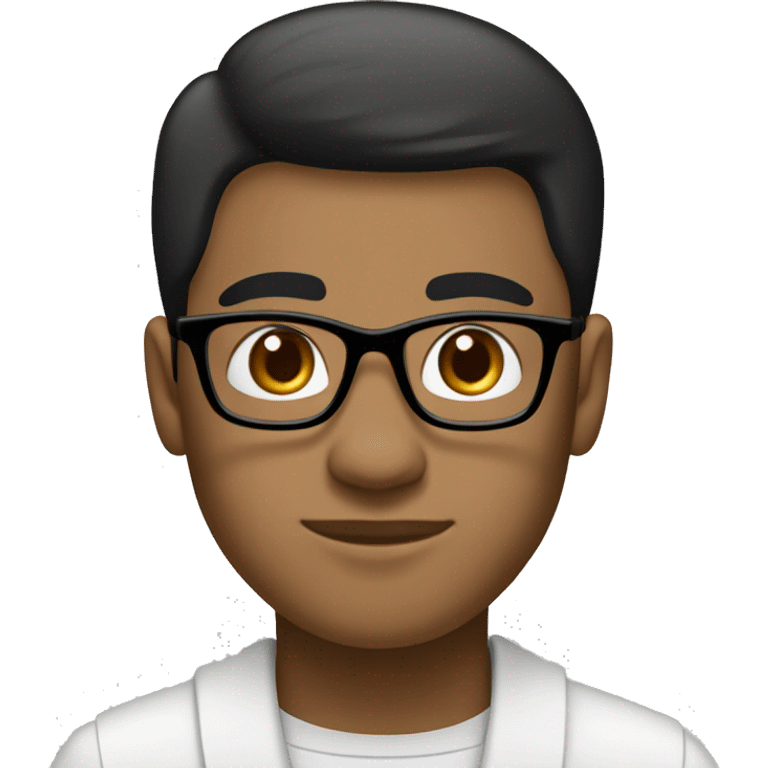 recent graduate with short black hair, curved rectangle glasses and no beard. cappuccino skin color. emoji