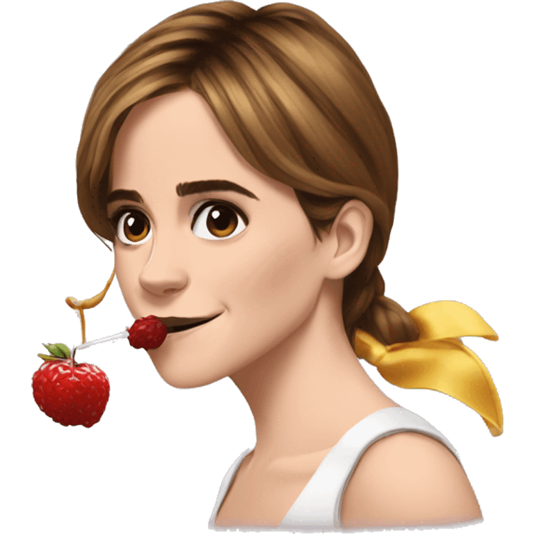 Emma Watson qui mange une sucette emoji