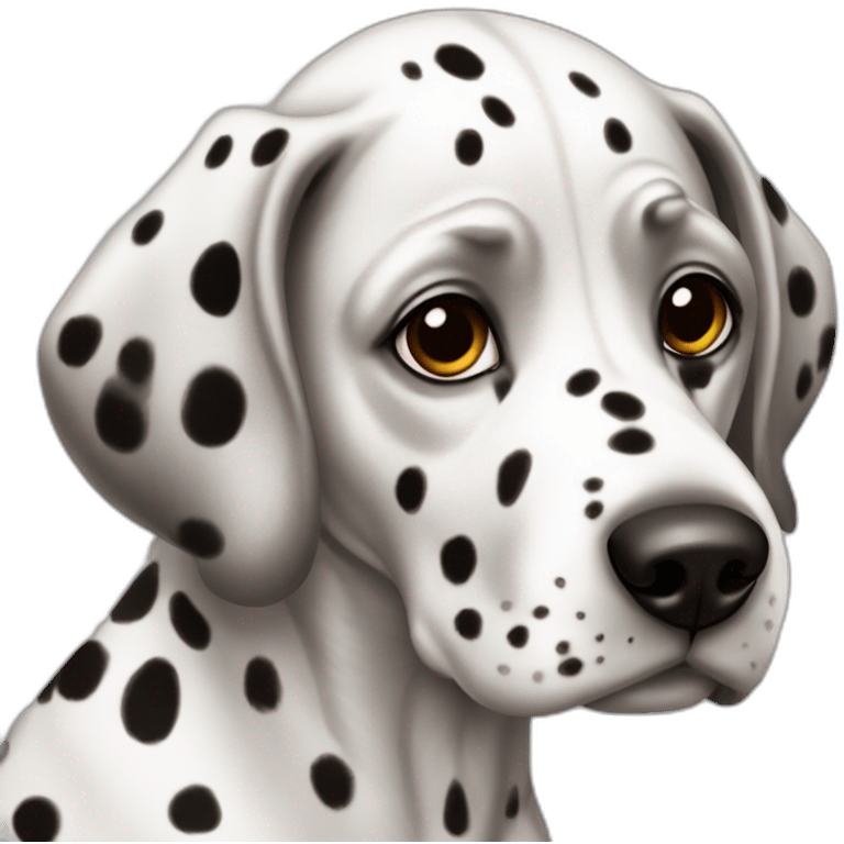 Dalmatian-girl with brown eyes and dark ears emoji