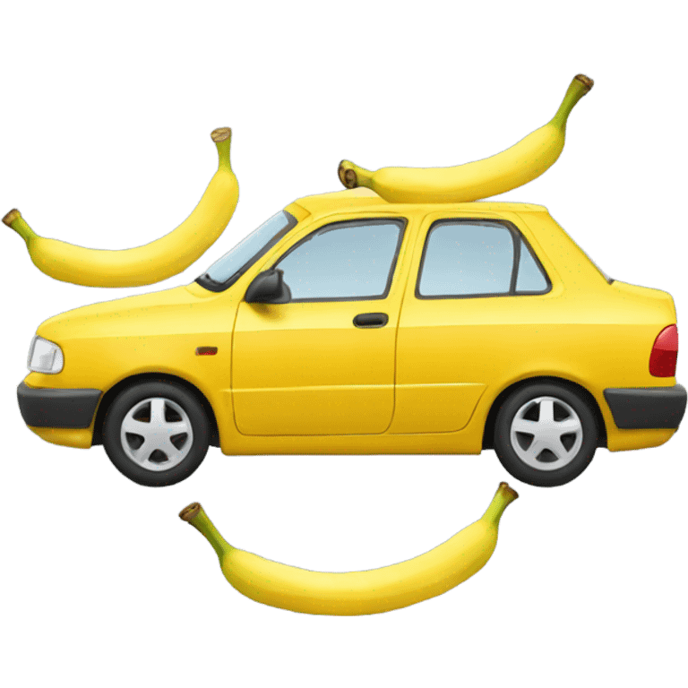 A car eating bananas emoji