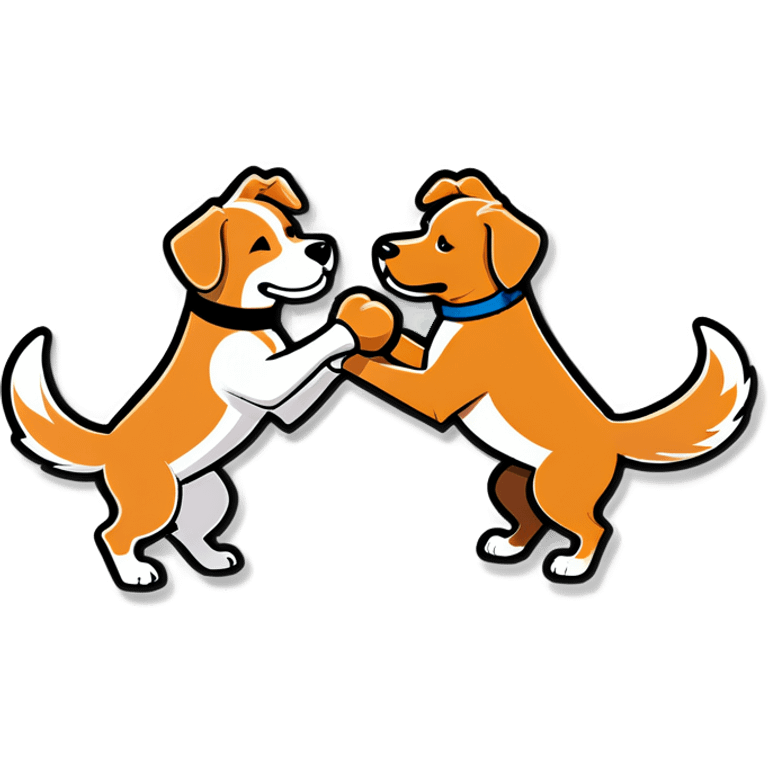 Dogs boxing emoji