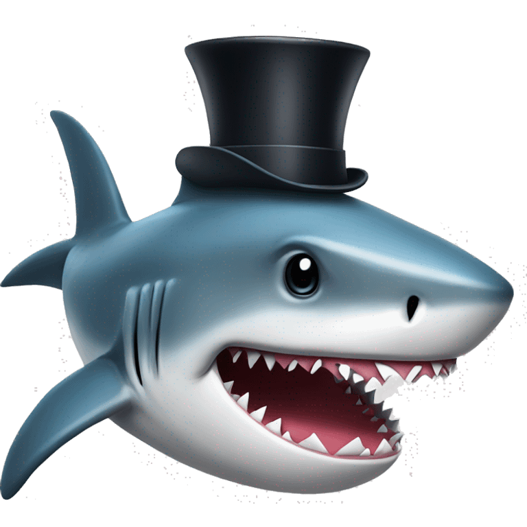 shark having tophat emoji