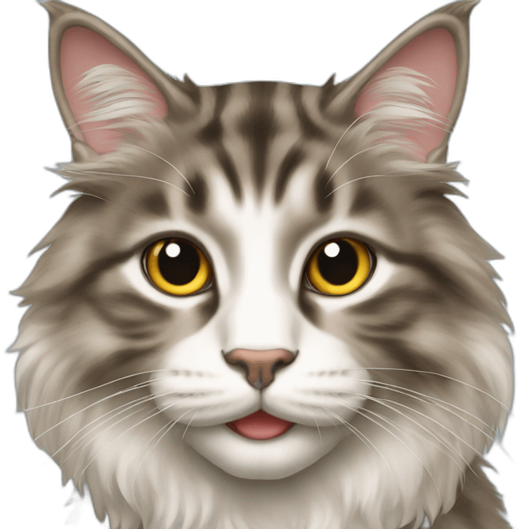 Mainecoon cat, funny emoji