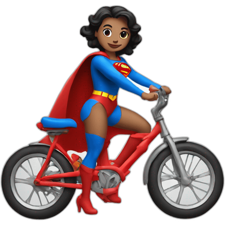 bike in superman dress and color without superman emoji