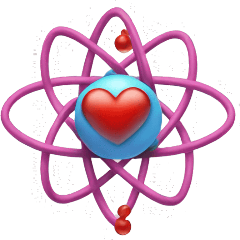 A heart shaped atom  emoji