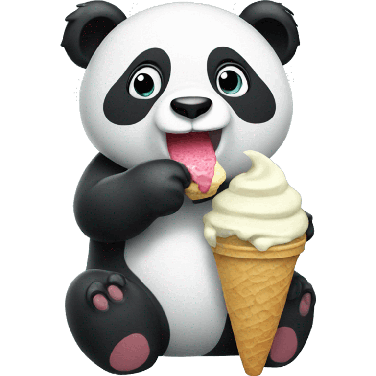 Panda eating ice cream emoji