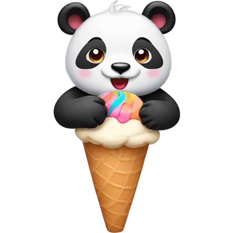 Panda eating ice cream emoji