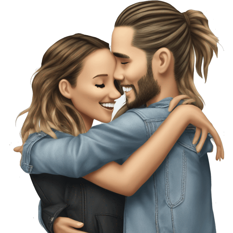 Tom kaulitz hugging Jessica alba emoji