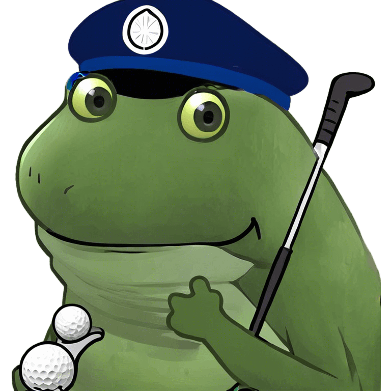 Bufo putting on a golf course emoji