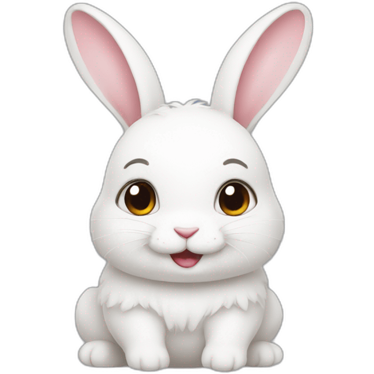 white rabbit cute emoji