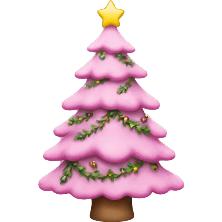 Pink Christmas tree emoji