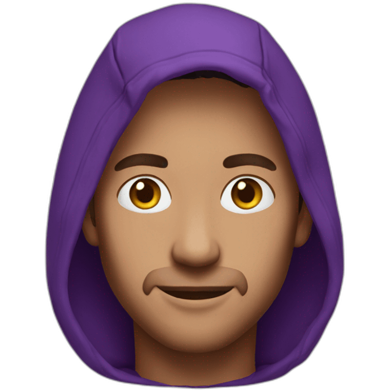 guy purple hood pierced ears emoji