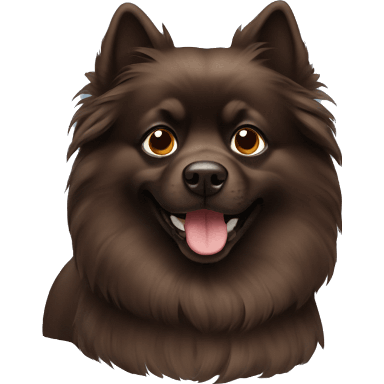 Dark Brown pomerainian dog emoji