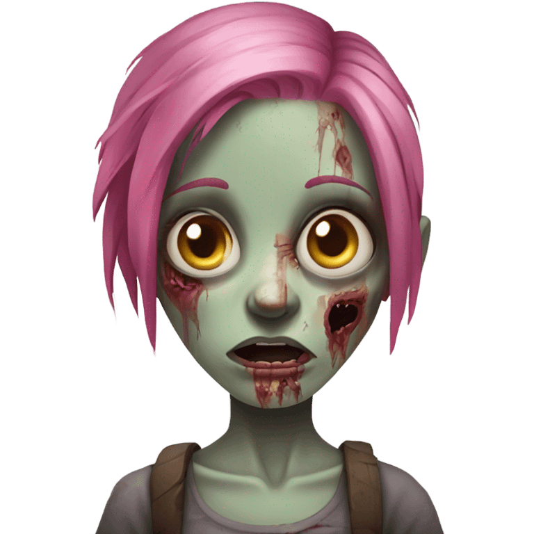 zombie girl with pink hair emoji