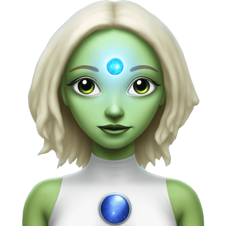 Pleiadian alien woman female third eye emoji