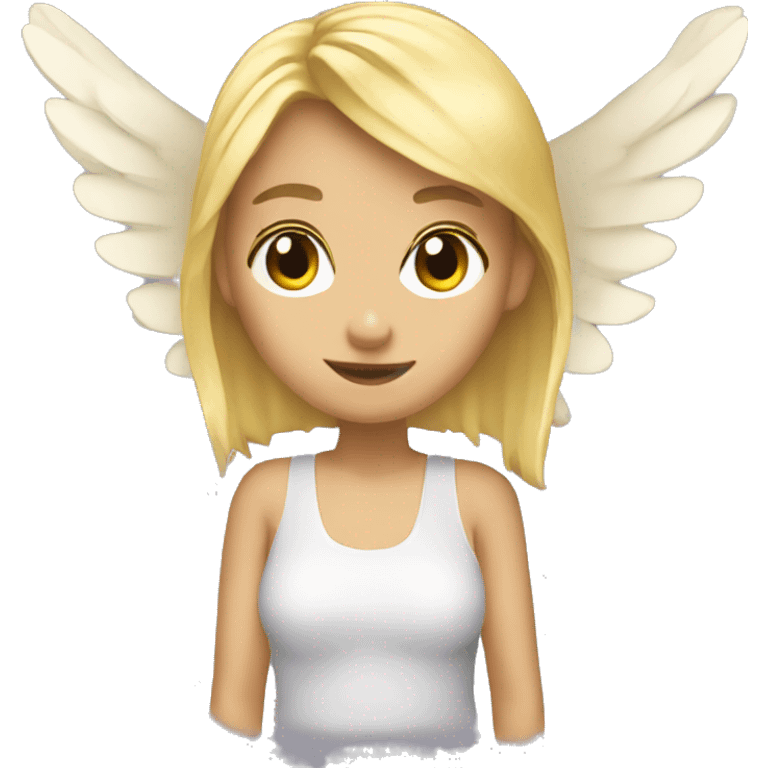 Blonde girl with angle wings emoji