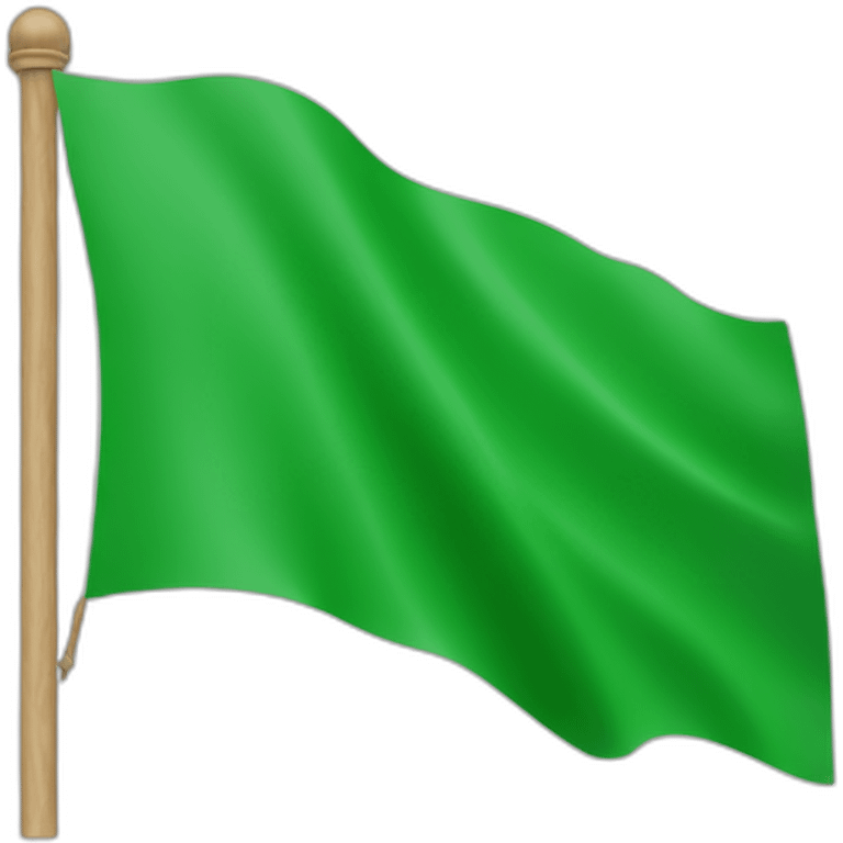 A complete green colour plain flag without any design  emoji