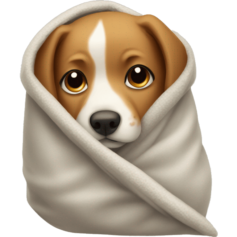 Dog in a blanket emoji