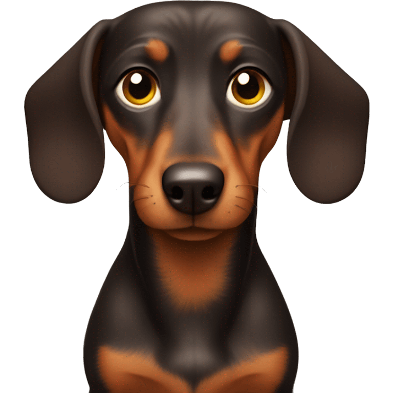 Evil dachshund with brown hair  emoji