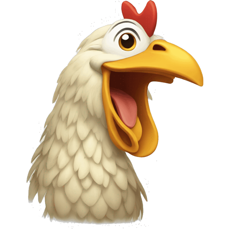 laughing chicken emoji