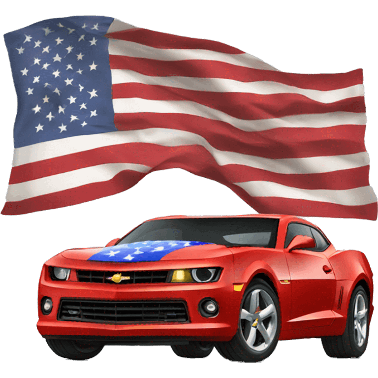 Camaro with an American flag emoji