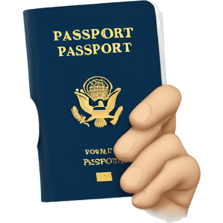 a hand holding two U.S.A. passports emoji