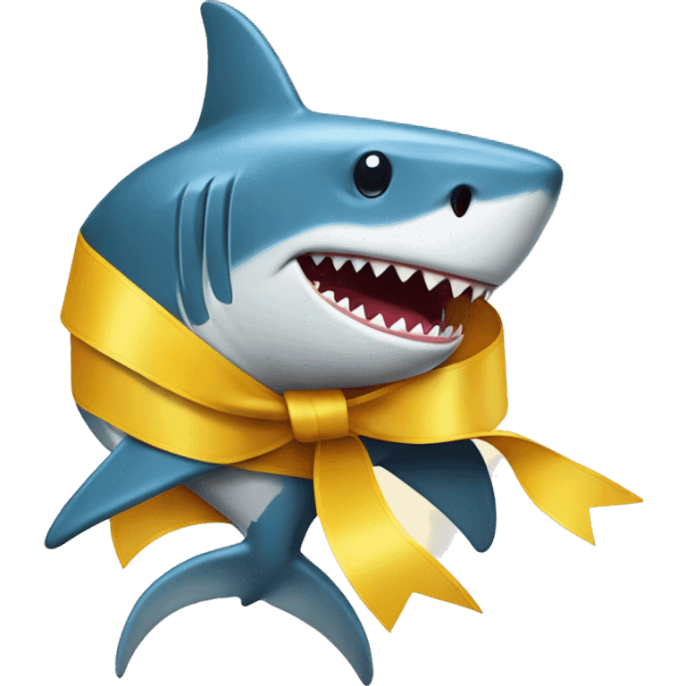 Shark Whit a ribbon  emoji