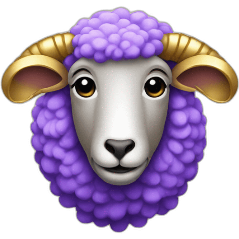 Purple sheep gold horns emoji