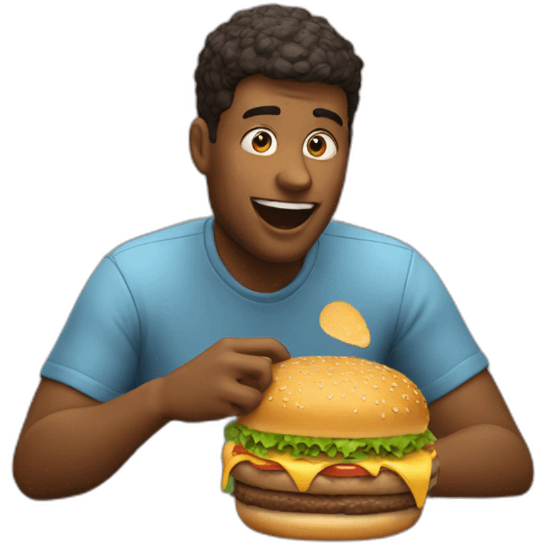 guy eating burger emoji