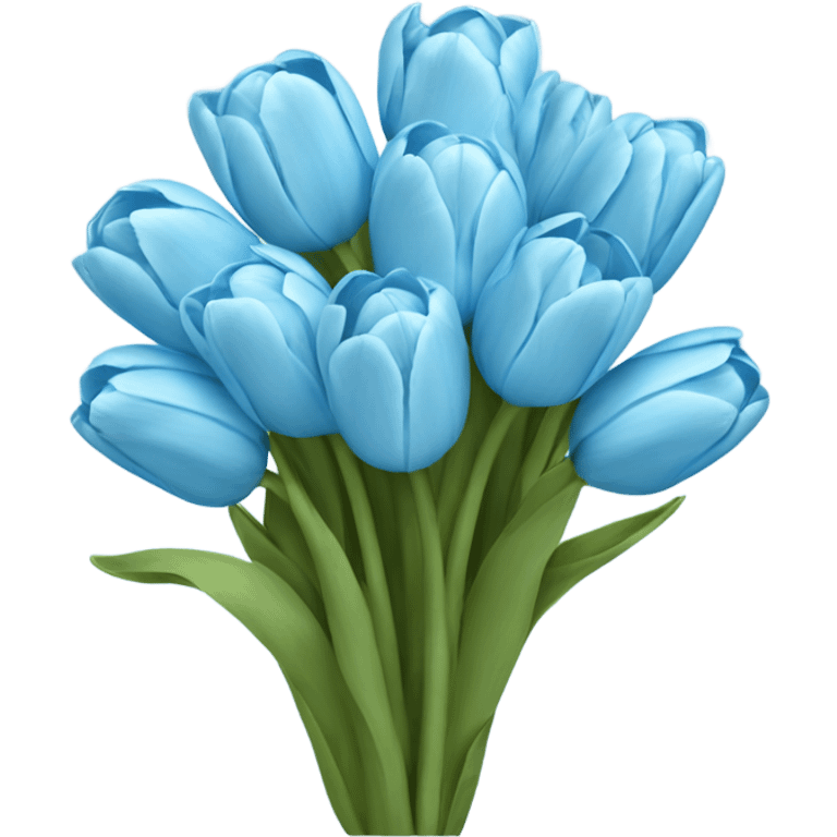 Bouquet of baby blue tulips emoji