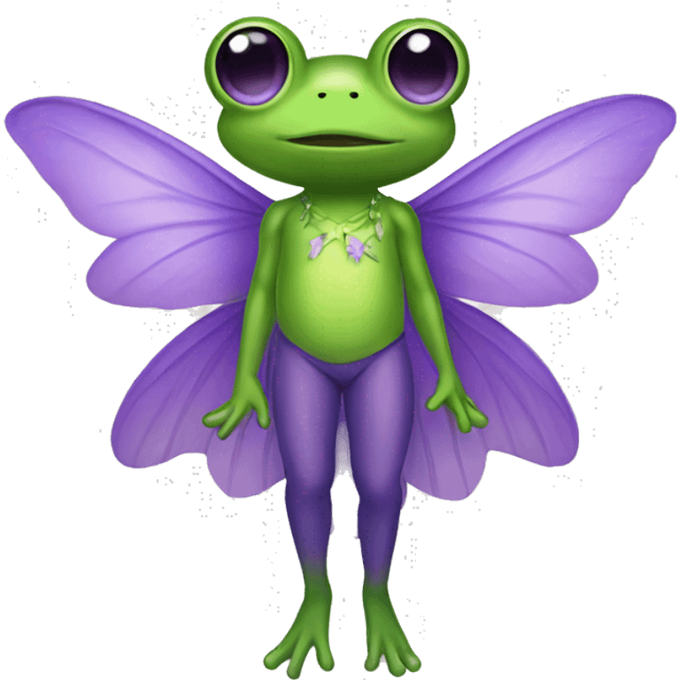 frog fairy with purple wings  emoji